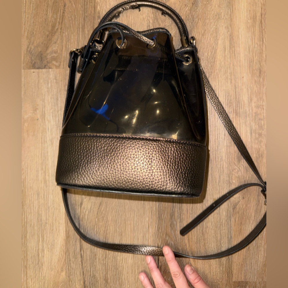 Elegant Black brown transparent Bucket Bag crossbody Zara - Picture 5 of 12